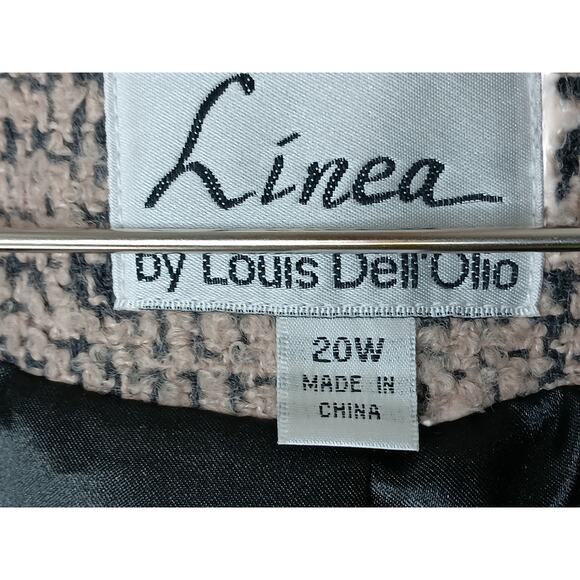 Linea by Louis Dell’Olio 20W Blazer Jacket Pink Black Tweed Textured Pockets - Picture 11 of 14